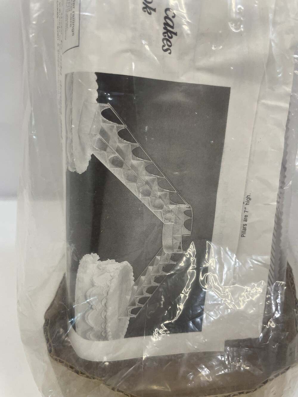 VTG NOS Wilton Crystal-Look Stairway and Bridge Set Wedding Cake Display 3-Piece